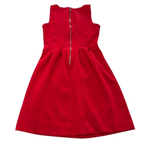 J.Crew Dress Womens 4 Red Pleated Mini A Line Scuba Tomato Girl - Picture 3 of 8